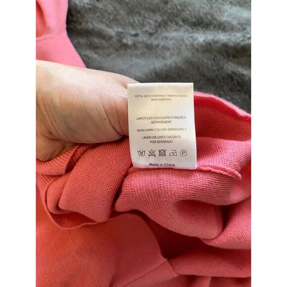 Sandro Paris Merino Wool Barbie-Core Pink Sweater, Size Large*, MSRP $340 - Picture 2 of 8